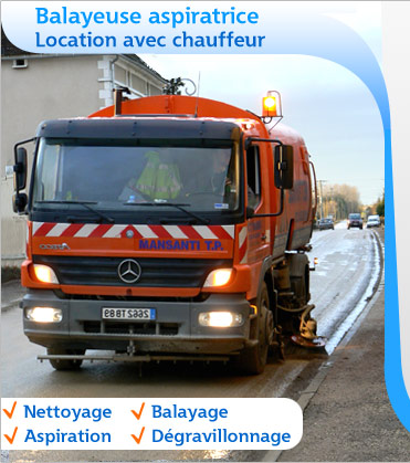 Location balayeuse aspiratrice Yonne et Aube